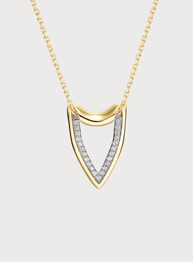 限时福利 单依纯同款不期而遇蜕变ICEWALD真冶18K金盾牌钻石项链