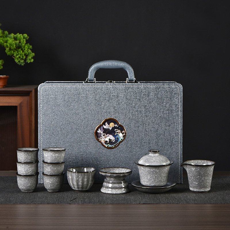 功夫茶具泡茶壶套装客厅家用冰花开片办公室陶瓷盖碗茶杯冰裂釉,餐饮具,建盏,淘宝优惠券,粉丝福利购,淘宝优惠卷