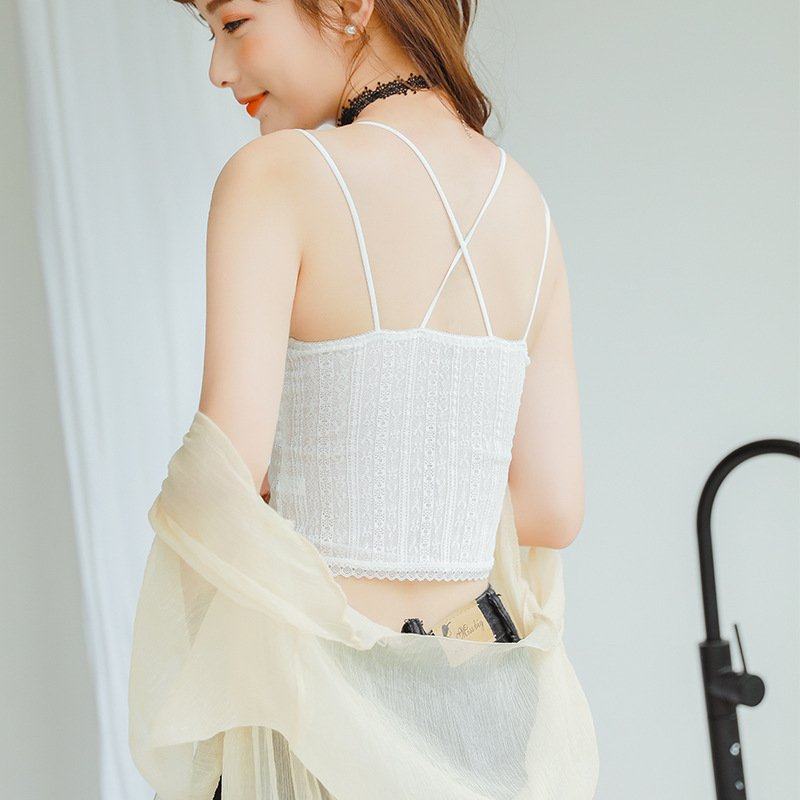 上新蕾丝内衣裹胸花边内搭有杯垫小性感打底交叉防走光美背 抹胸,女士内衣/男士内衣/家居服,吊带/背心/T恤/打底/肌底衣,淘宝优惠券,粉丝福利购,淘宝优惠卷