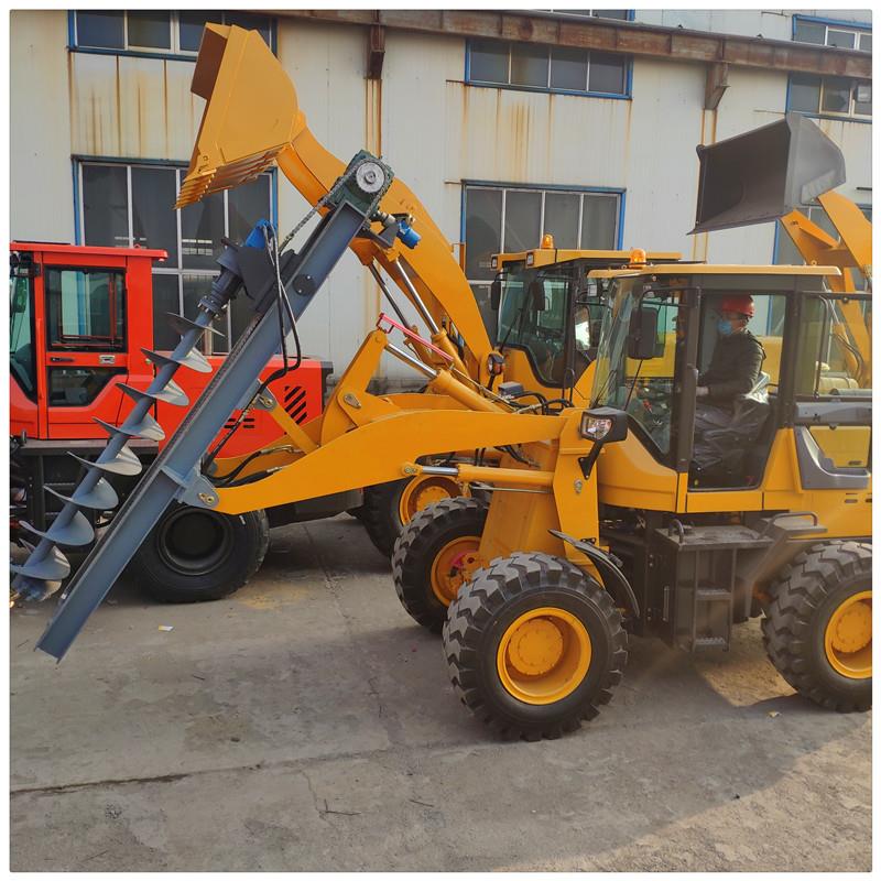 装载机配垂直式螺旋钻 扫雪吹雪机侧翻斗 铲车配抓木器异型制作