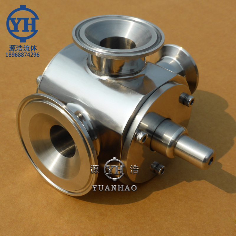 不锈钢膏体液体三通转向阀 316螺纹三通阀 灌装机快装三通换向阀