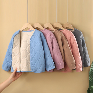 蚕丝羊毛加厚棉袄校服神器儿童保暖上衣秋冬男童女童三层夹棉内衣