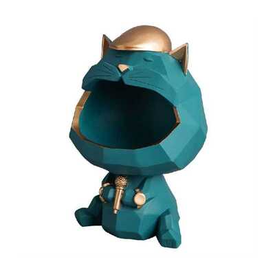 好货Resin Cat Statue Artware Sculpture Figurine Key Candy