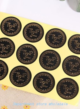 120pcS/Lot Round BLack GoLd hank you Love RinG SeaLinG LaBe