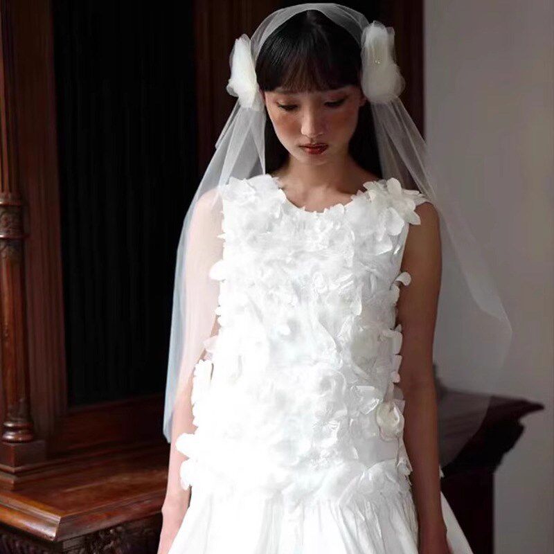 订婚礼服裙法式绝美晨袍新娘小个子领证登记结婚当天新娘便装少女