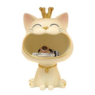 Entrance Mouth Resin Crafts Big Collections 新品 Statue Cat