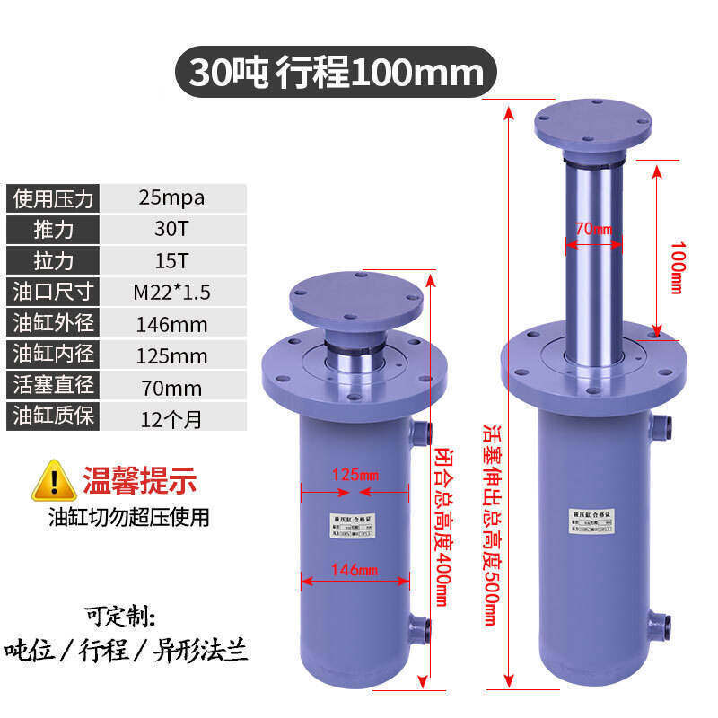 好货厂销30吨液压双向油缸重型液缸实心125油缸小型液压站法兰油