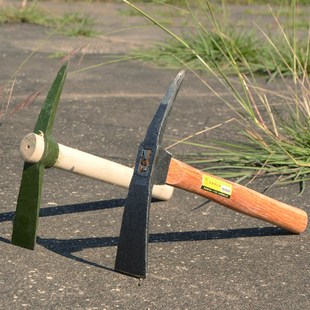 包邮钢镐大小号军镐工兵十字镐鹤嘴小锄头挖笋小镐户外木质小洋镐