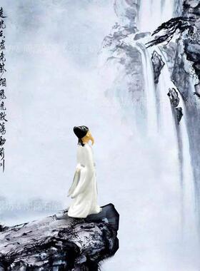 热卖树脂古人物小摆件李白奇石枯山水盆景假山沙盘造景装饰创意