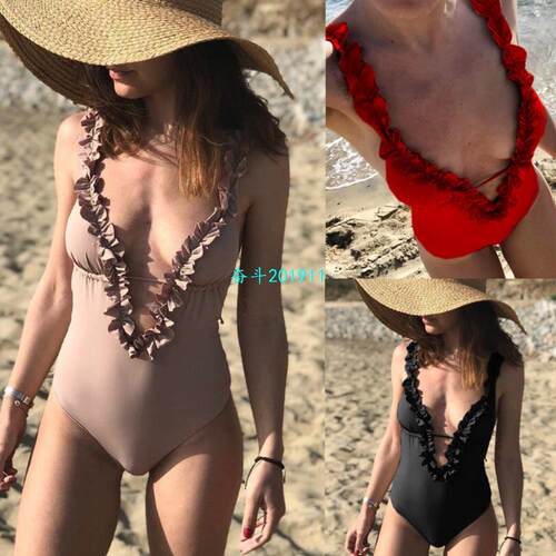 好货Ruffle Swimwear Woman 2019 One Piece Swimsuit Sexy Beach