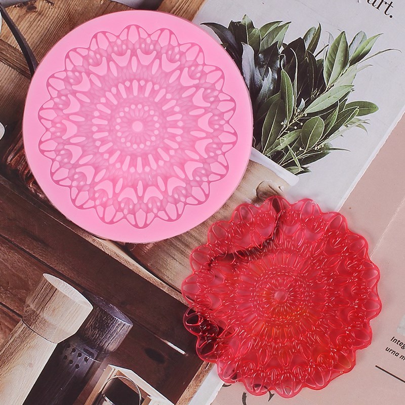 Flower Mandala Silicone Molds Designer DIY Clay Jewelry Tex