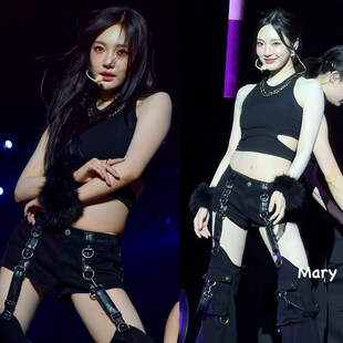 aespa女团宁艺卓同款whiplash打歌服黑色辣妹背心爵士舞演出服