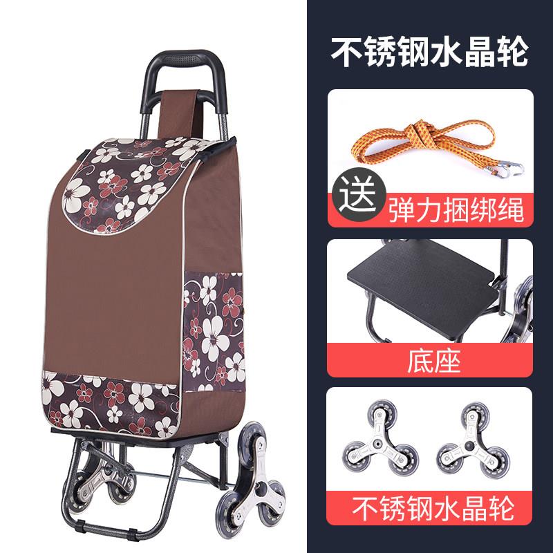 新品可携式购物爬楼梯买菜车小拉车可折叠家用轻便手拉杆推车老人