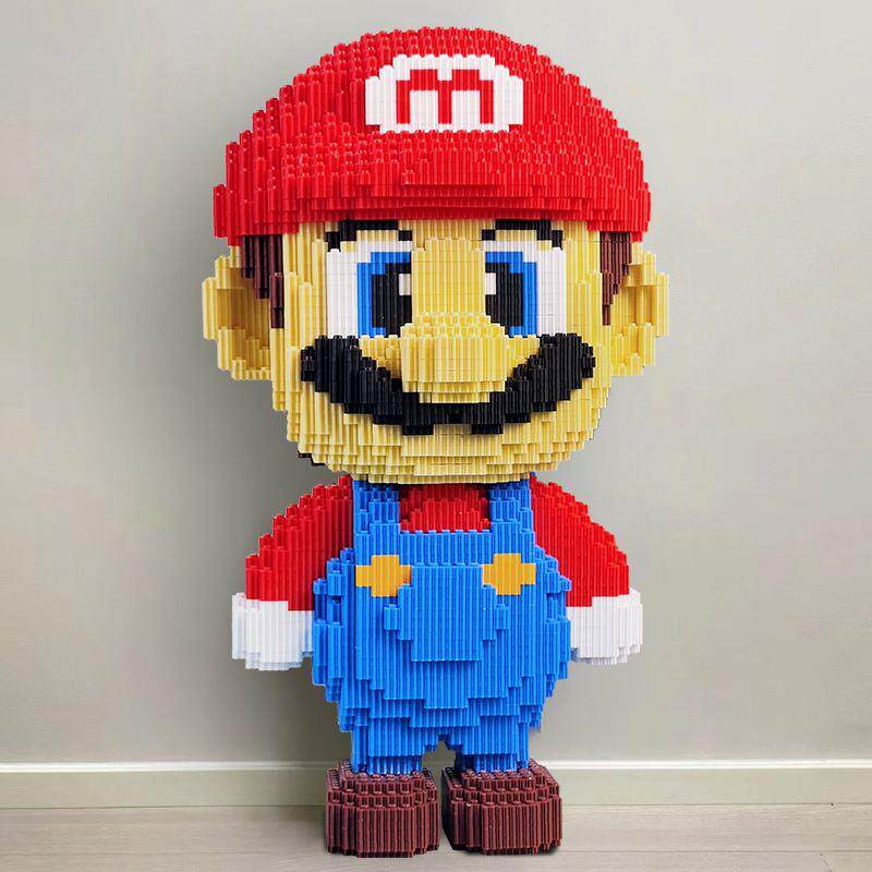 马里奥积木小颗粒益智拼装玩具超级玛丽拼图成人版暴力熊儿童礼物