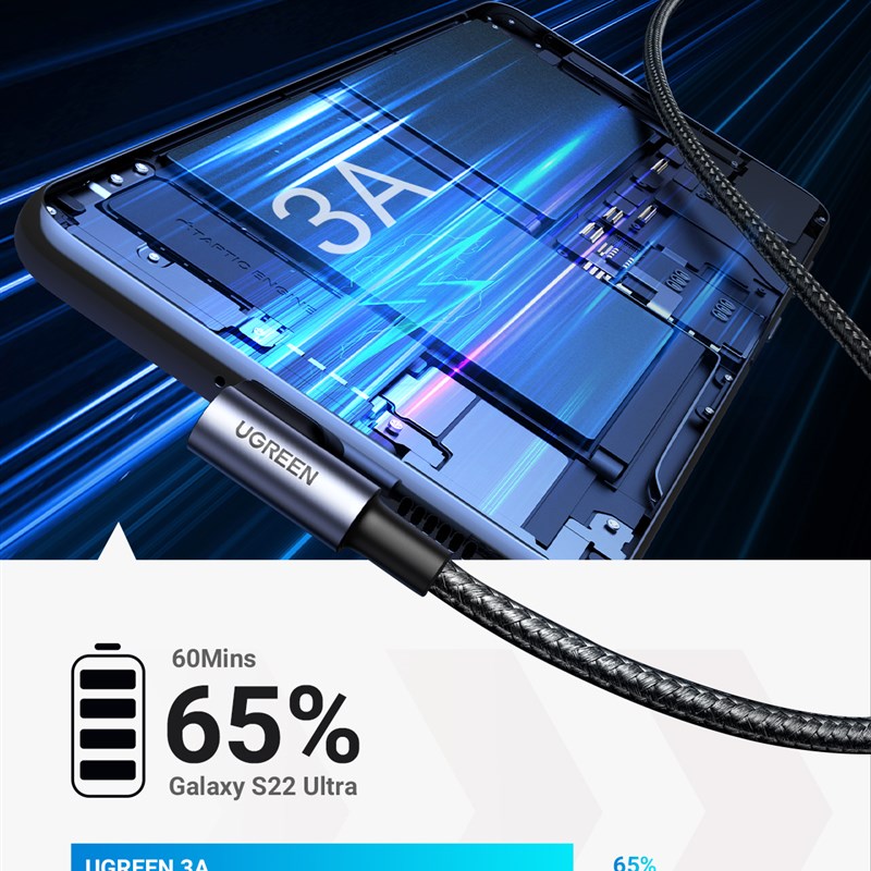 速发USB C Cable for Samsung S9 S10 Plus Quick Charge 3.0 Rig