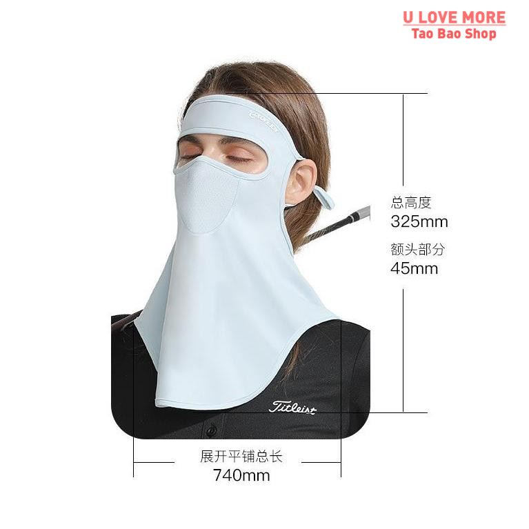 网红Summer Sunscreen Mask Women Outdoor Riding Golf Ice Silk