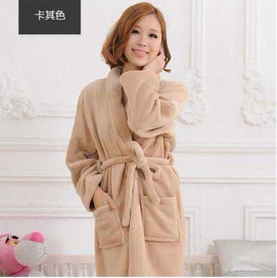 新品Hot couple bath robe thickeBning coral fleece flannel go