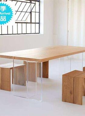 极速亚克力板透明桌腿m定制加工有机玻璃w203H0405060mm茶几桌脚