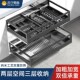 极速拉篮厨d房橱柜304不锈钢双层抽屉式 碗架收纳调味内置橱柜碗篮