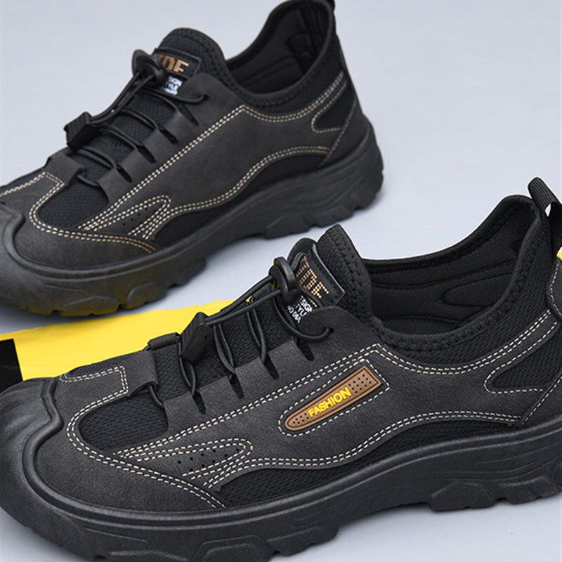 新品秋季新款单鞋休闲百搭男款跑步运动鞋工装鞋防V滑耐磨鞋子男