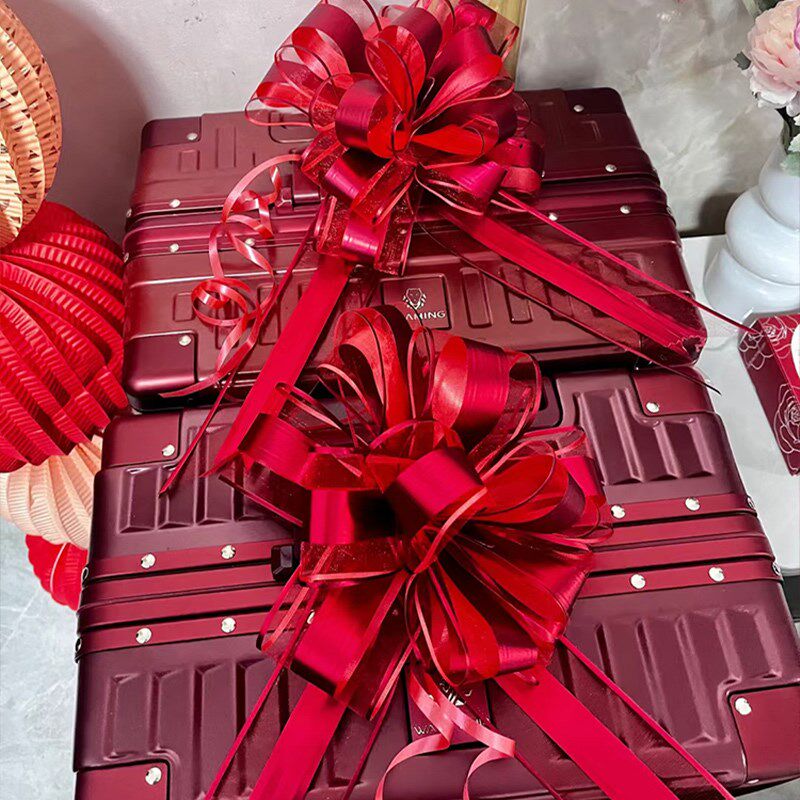 新品丝带蝴蝶结婚车车q队装饰拉花结婚车花布置车头花彩条彩带陪