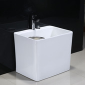 极速阳台双驱动家用拖把池高脚墩布池大号L地拖盆卫生间四脚台控