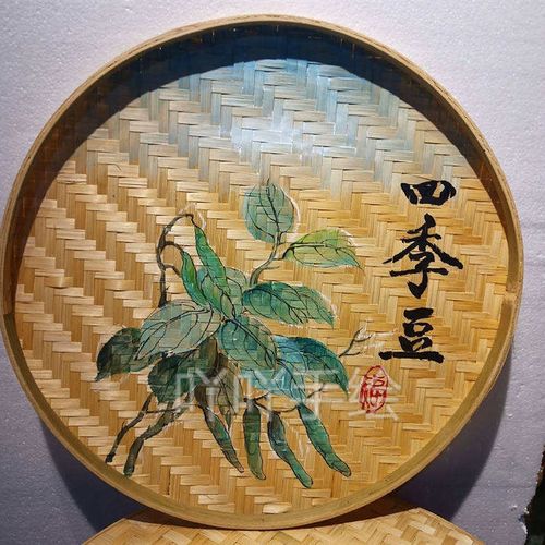 极速竹编火锅店农庄特色蔬菜装z饰手工竹编簸箕手绘农家小菜吃货