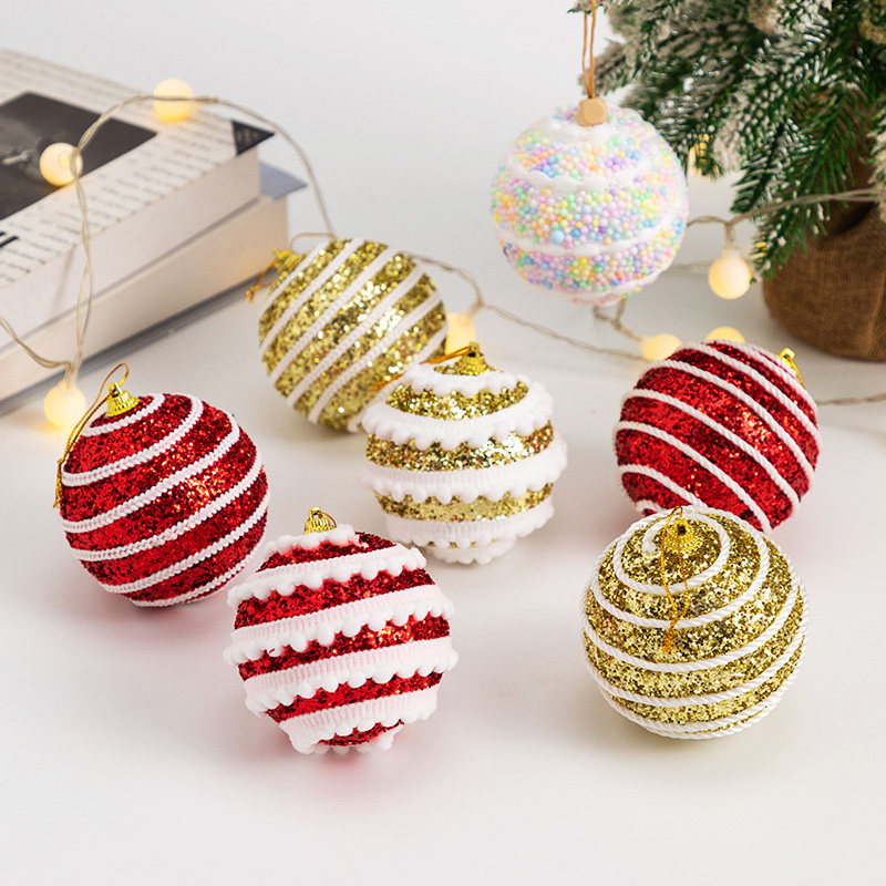 新品圣诞装饰挂球圣诞球彩绘球粘粉球圣诞树挂件橱窗W布置挂饰8cm,节庆用品/礼品,圣诞装饰品,淘宝优惠券,粉丝福利购,淘宝优惠卷