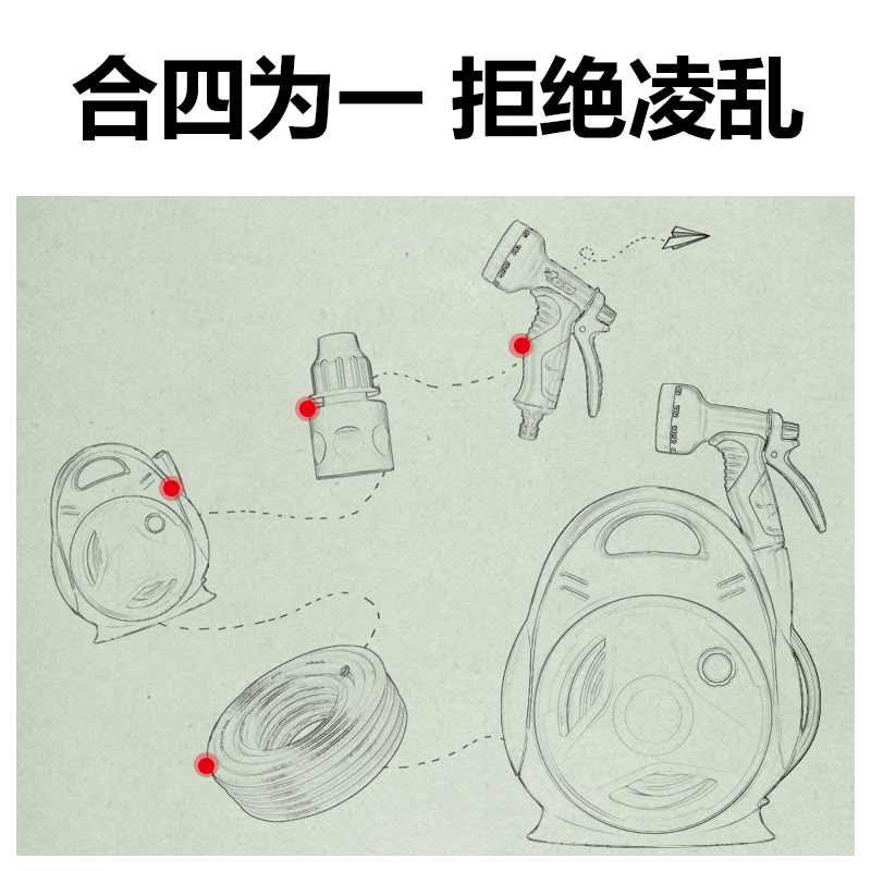 极速水管架子盘管绕管水管u收纳架转盘收管卷管器水管车手摇收水