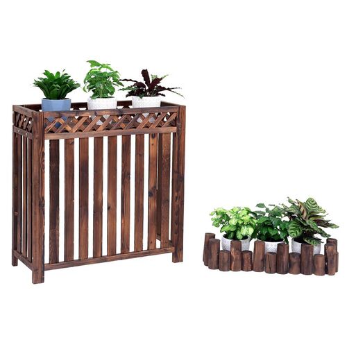 新品Anticorrosive wood outdoozr restaurant  partition flower