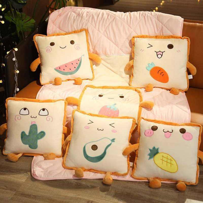 极速玩偶抱枕被子两n用办公室午睡小枕头车载毯子二合一款车用夏