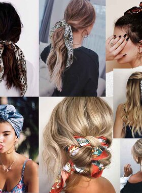 极速Haimeikang 60*60cqm Square Silk Scarf Women Headband Fas