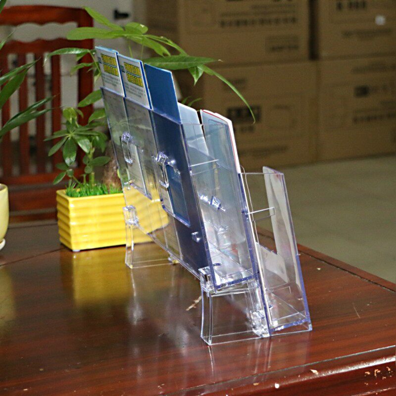 极速两层六格fA6资料架 桌面三折页架亚克力展示架 透明宣传册架