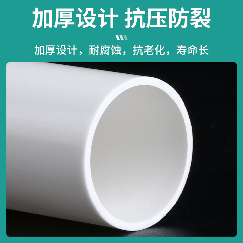 极速PVC排水管整j根管子下水管道塑料管材管件配件50 75 110 160
