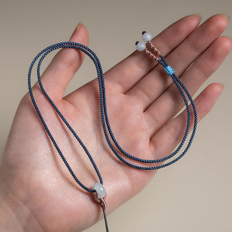 新品花素细款吊坠绳翡翠和田玉z平安扣吊坠挂绳儿童简约可调节编