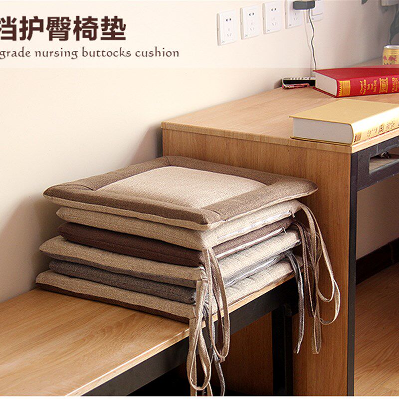 极速包邮日式亚麻椅垫坐r垫布艺正方形现代简约四季家用餐厅餐椅