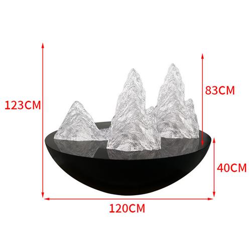 售楼处酒店大堂水波纹玻璃钢雕塑底座大型流水落地工艺品雕塑摆件