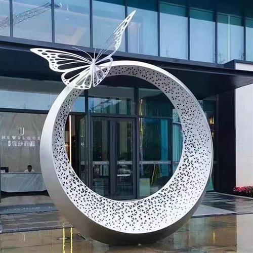 不锈钢雕塑摆件定制抽象创意金属户外景观动物园林人物大型玻璃钢