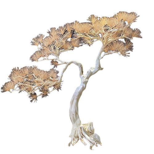 迎客松仿真树枯树造型树玄关酒店大堂室內造景枯山水木雕落地摆件