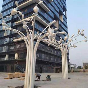 镜面不锈钢雕塑夜晚发光园林景观标志建设广场不锈钢金属雕塑