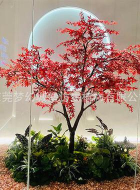 仿真红枫树大型影视造景假树样板房设计景观酒店日式料理装饰