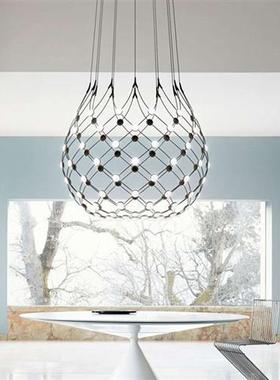 意大利设计师复式楼客厅灯酒店大堂围棋灯楼梯间个性渔网艺术吊灯