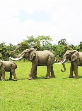 户外玻璃纤维彷真大象雕塑公园游乐园风景区园林装饰大型落地动物