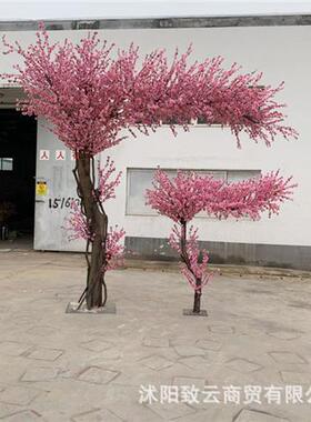 仿真桃花树酒店橱窗装饰桃花枝假树延伸型仿真樱花树许愿树