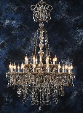 工厂蜡烛水晶灯欧式客厅灯具现代简约卧室餐厅吊灯大气别墅灯