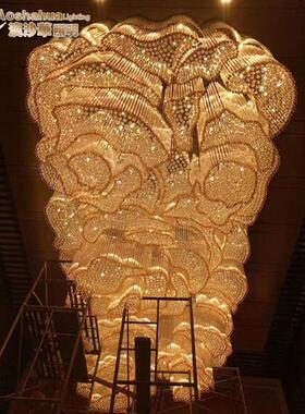 酒店大堂吊灯售楼部走廊水晶玻璃棒装饰灯博物馆非标工程灯具