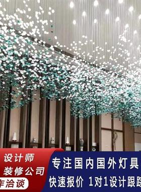 定制酒店大堂工程水晶灯售楼部沙盘灯大型大厅冰块石头玻璃吊灯