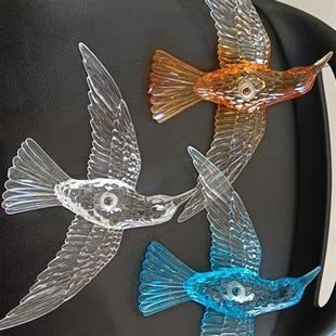 定制大型小鸟蝴蝶艺术玻璃吊灯酒店大堂创意飘带落叶灯非标工程灯