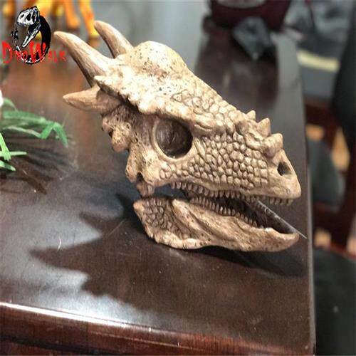 博物馆古生物仿真恐龙头化石骨架化石模型恐龙玻璃钢雕塑厂家