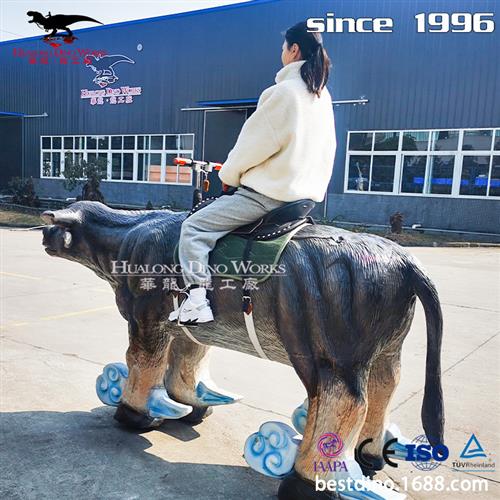 大型仿真恐龙制作大型仿真动物硅胶机械电动行走大水牛玩具模型.